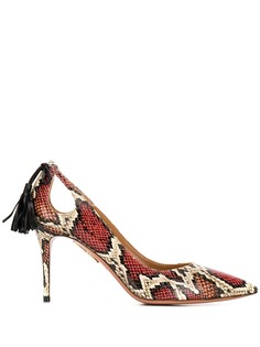 Aquazzura туфли Forever Marilyn 85 с тиснением под змеиную кожу