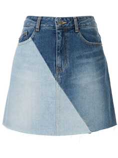 SJYP джинсовая юбка с контрастной вставкой