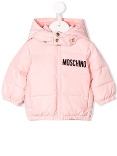 Moschino Kids пуховик с логотипом