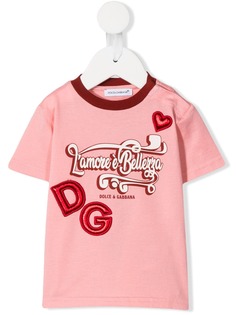 Dolce & Gabbana Kids футболка с вышитым логотипом