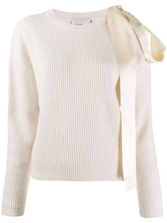 be blumarine джемпер в рубчик с бантом