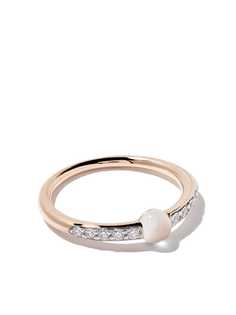 Pomellato кольцо Mama non Mama из розового золота с бриллиантами и лунным камнем