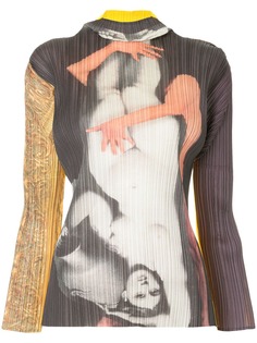 Issey Miyake Pre-Owned плиссированная блузка с принтом