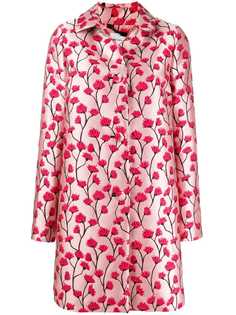 be blumarine floral print midi coat