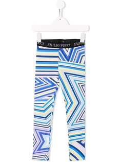 Emilio Pucci Junior леггинсы с логотипом на поясе