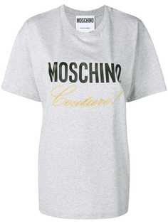 Moschino футболка с вышитым логотипом
