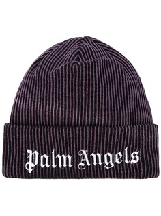 Palm Angels logo embroidered beanie