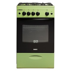 Газовая плита REEX CG-54997, газовая духовка, зеленый