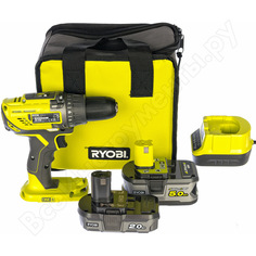 Компактная дрель-шуруповерт ryobi one+ r18dd3-252s 5133003353