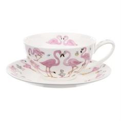 Чайные пары и сервизы Чашка чайная с блюдцем Dunoon "фламинго" 250мл (flamboyance)