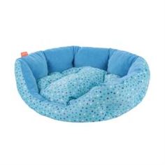 Домики, лежаки, переноски, когтеточки Лежак для собак геометрия Happy Puppy горошек голубой-2 50х40х15 см