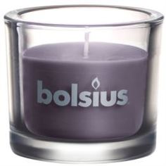 Свечи, подсвечники, аромалампы Свеча Bolsius в стекле 80/92 серая