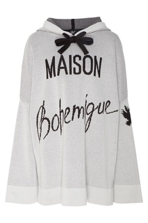 Свободное худи с черным логотипом Maison Bohemique
