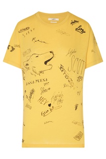 Желтая футболка с надписями Isabel Marant