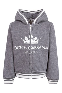 Серая толстовка на молнии Dolce&Gabbana Children