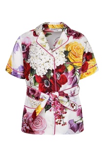 Блузка с коротким рукавом и поясом Dolce&Gabbana Children