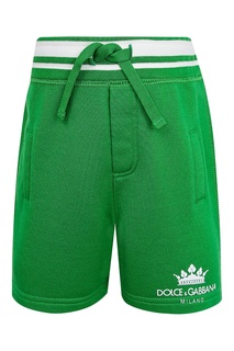 Зеленые трикотажные шорты Dolce&Gabbana Children