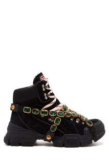 Бархатные ботинки Flashtrek Gucci
