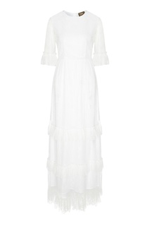 Белое платье с воланами Venera M.