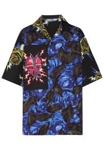 Комбинированная блузка с принтом Prada