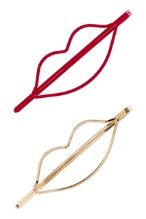 Набор с двумя заколками в форме губ Aqua