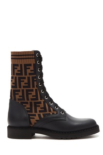 Комбинированные ботинки с монограммами Fendi