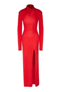 Красное платье из шерсти Unravel Project