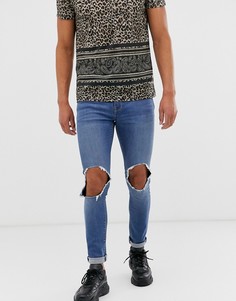 Рваные джинсы суперскинни ASOS DESIGN - Синий