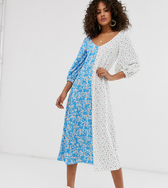Эксклюзивное платье миди со смешанным принтом ASOS DESIGN Tall - Мульти
