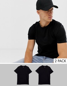 2 черные футболки из органического хлопка Produkt - Черный