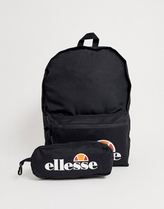 Черный рюкзак с логотипом и пенал ellesse Rolby - Черный