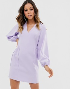 Платье мини с рукавами в стиле кейпа и открытой спиной ASOS DESIGN - Фиолетовый