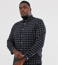 Темно-синяя узкая рубашка в клетку ASOS DESIGN Plus - Темно-синий