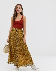 Ярусная юбка макси с цветочным принтом и пуговицами ASOS DESIGN - Мульти