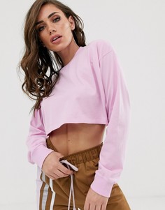 Сиреневый кроп-топ в рубчик с длинными рукавами ASOS DESIGN - Фиолетовый