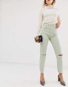 Светло-бирюзовые зауженные джинсы в винтажном стиле с завышенной талией ASOS DESIGN Farleigh - Зеленый