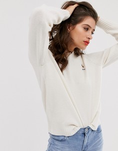 Шерстяной oversize-джемпер с логотипом Polo Ralph Lauren - Кремовый