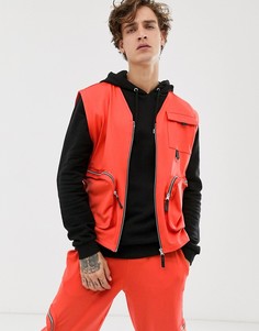 Комбинируемый оранжевый трикотажный топ без рукавов с карманами ASOS DESIGN - Оранжевый