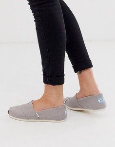 Серые слипоны на плоской подошве TOMS Alpargata - Серый