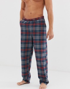 Фактурные пижамные брюки для дома в темно-серую и красную клетку с начесом ASOS DESIGN - Серый