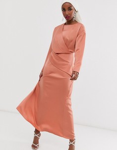 Платье макси с запахом ASOS DESIGN - Оранжевый