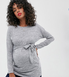 Серая туника с поясом New Look Maternity - Серый
