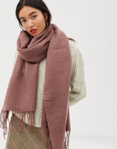Мягкий длинный шарф с кисточками ASOS DESIGN - Розовый