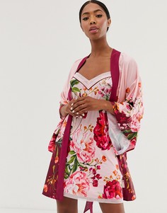 Розовое атласное кимоно B by Ted Baker Serenity - Розовый