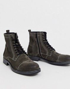 Черные замшевые ботинки в стиле милитари Jack & Jones - Черный