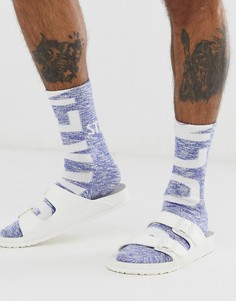 Голубые меланжевые носки с логотипом Birkenstock - Синий