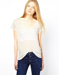 Футболка с короткими рукавами American Vintage - Кремовый