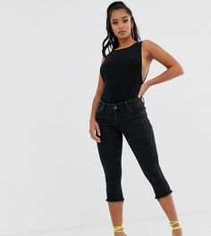 Черные укороченные джинсы скинни с заниженной талией ASOS DESIGN Petite Whitby - Черный