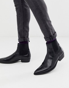 Черные ботинки челси из искусственной кожи на кубинском каблуке ASOS DESIGN - Черный