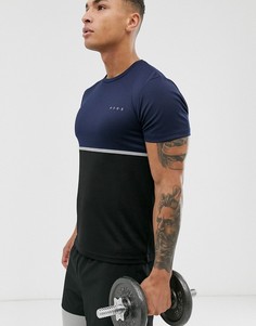 Спортивная футболка из быстросохнущей ткани с контрастной вставкой ASOS 4505 - Темно-синий